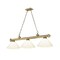 Z-Lite Cordon 3 Light Billiard, Rubbed Brass & White 2306-3RB-PWH - alternate 1